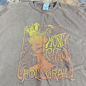 Vintage MONTY PYTHON and THE HOLY GRAIL brown T Shirt Mens XXL Rare and Cool!